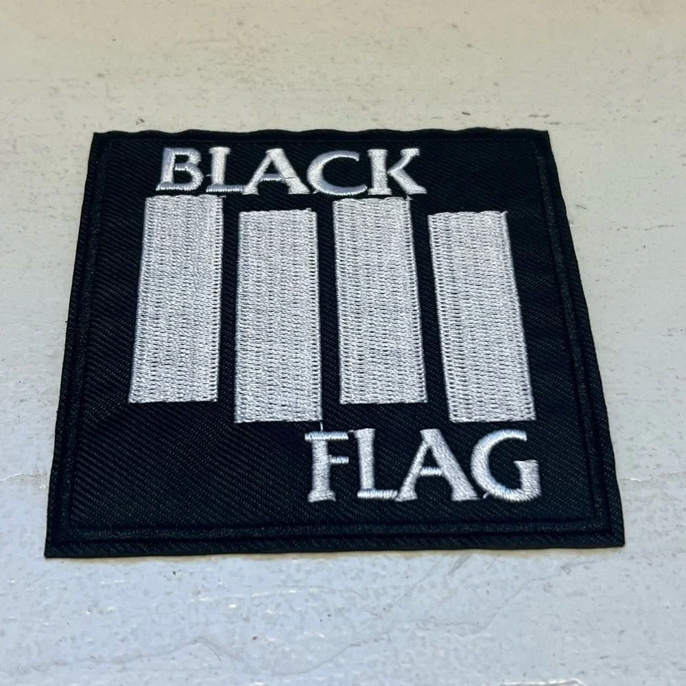Black Flag Band Iron On Patch SST Bars Logo Circle Jerks Agnostic‎ Front